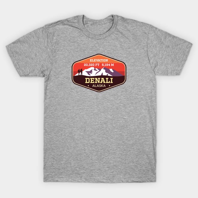 Denali - Alaska - Highest Peak in North America - Hiking Badge T-Shirt by TGKelly